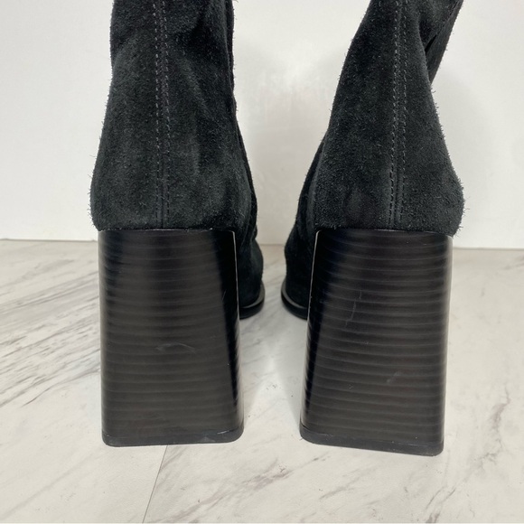 Sam Edelman Ivette Black Suede Square Toe Bootie 9M - Picture 4 of 14